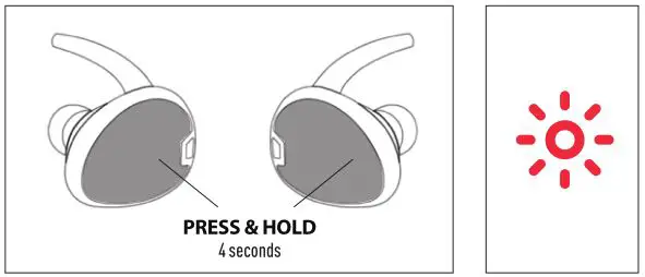 RevJams Studio TWS True Wireless Stereo Sport Earbuds - POWERING OFF THE HEADSET