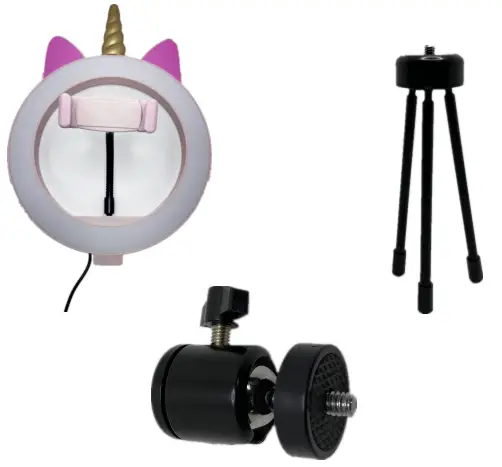 anko 43023400 8 Inch Unicorn Studio Ring Light with Desk Tripod - Packing