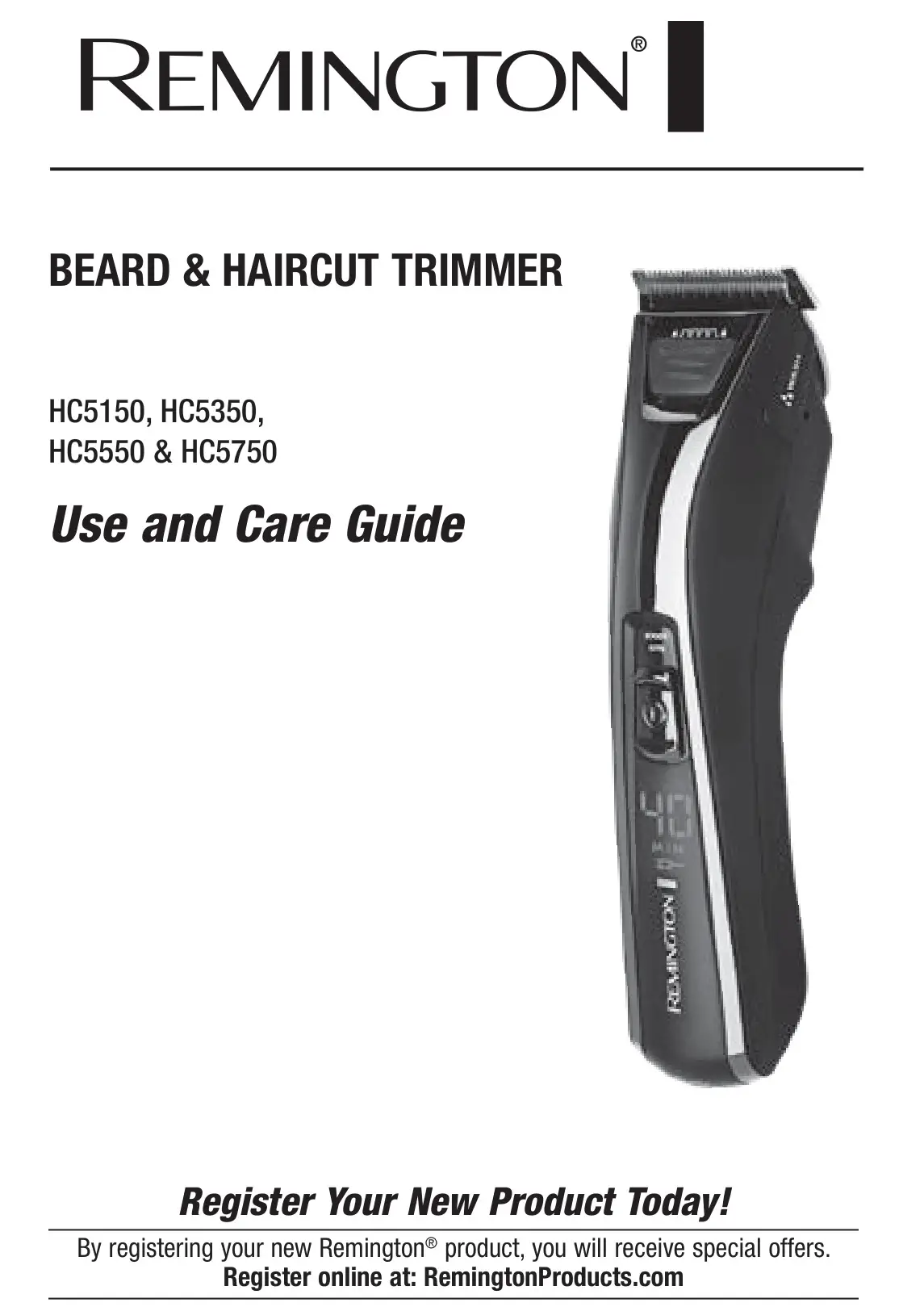 REMINGTON HC5150 Beard and Haircut Trimmer User Guide