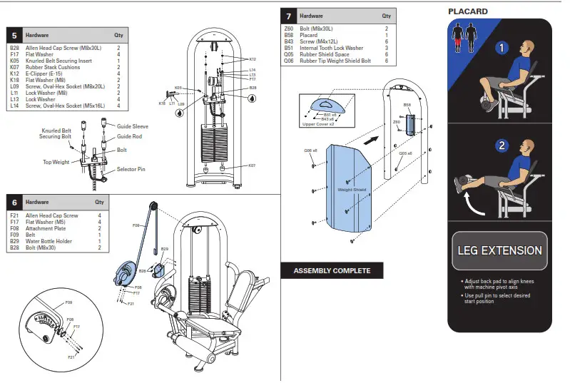MATRIX G3-S71 Leg Extension- ASSEMBLY 2