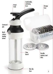 oxo 1257580 Cookie Press With Disk Storage Case - PRODUCT FEATURES 1