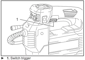 makita DMP181 Cordless Inflator---Switch