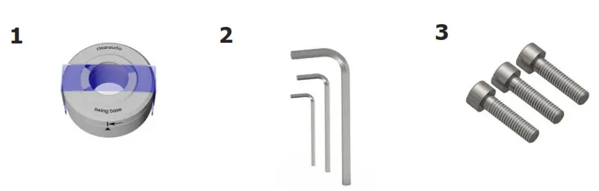 clearaudio TT5 Tonearm Swing Base- Package contents