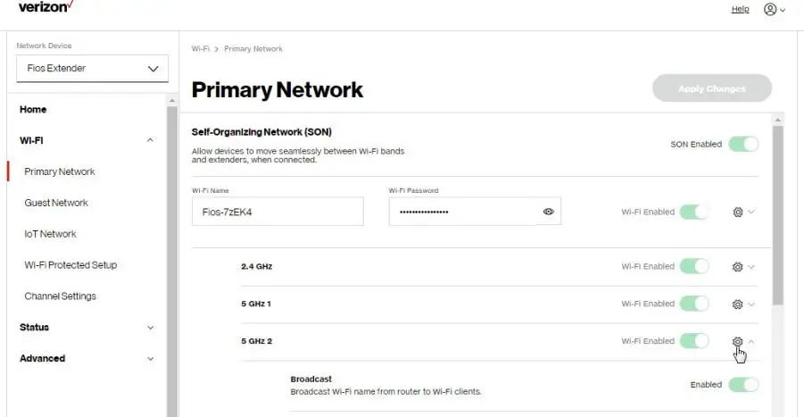 Wi-Fi: Primary Network