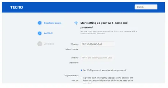 TECNO TR660 WiFi6 AX1800 Router- Setup 4