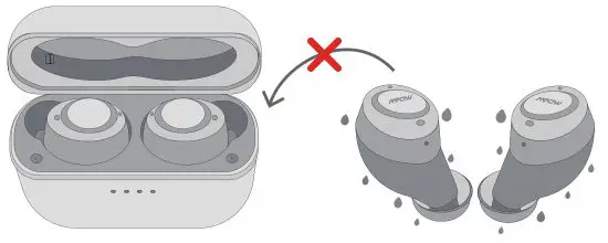 MPOW BH321A M7 ANC True Wireless Earbuds - wet