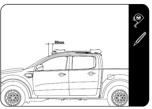 FRONT -RUNNER -FAFR005 -Ford -Ranger- 2012-Current -Foot -Rails -17