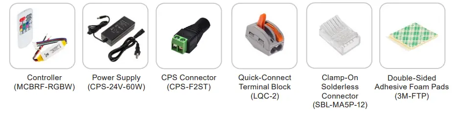 superbrightleds STN 3UC Under Cabinet LED Flexible Light Strip Kit - Installation Components