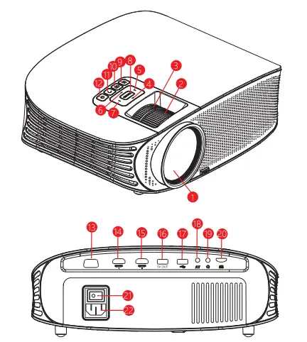 GooDee YG600 1080P LCD Home Theater Projector - FIG 1