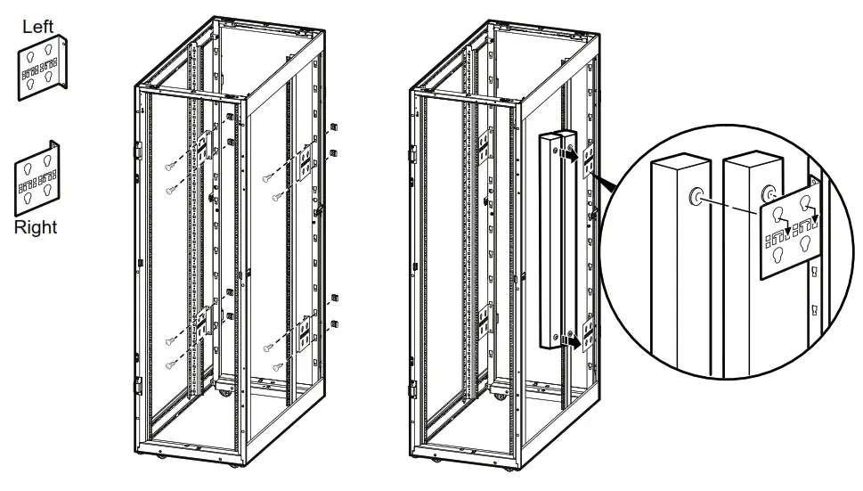 APC Easy Rack Double Mounting Bracket Kit - Install the Mounting Brackets