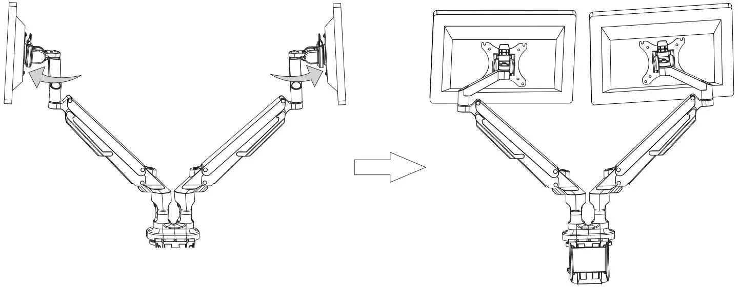 EFFYDESK ED PMONA DA Aircraft Aluminum Dual Monitor Arms - Fig 8