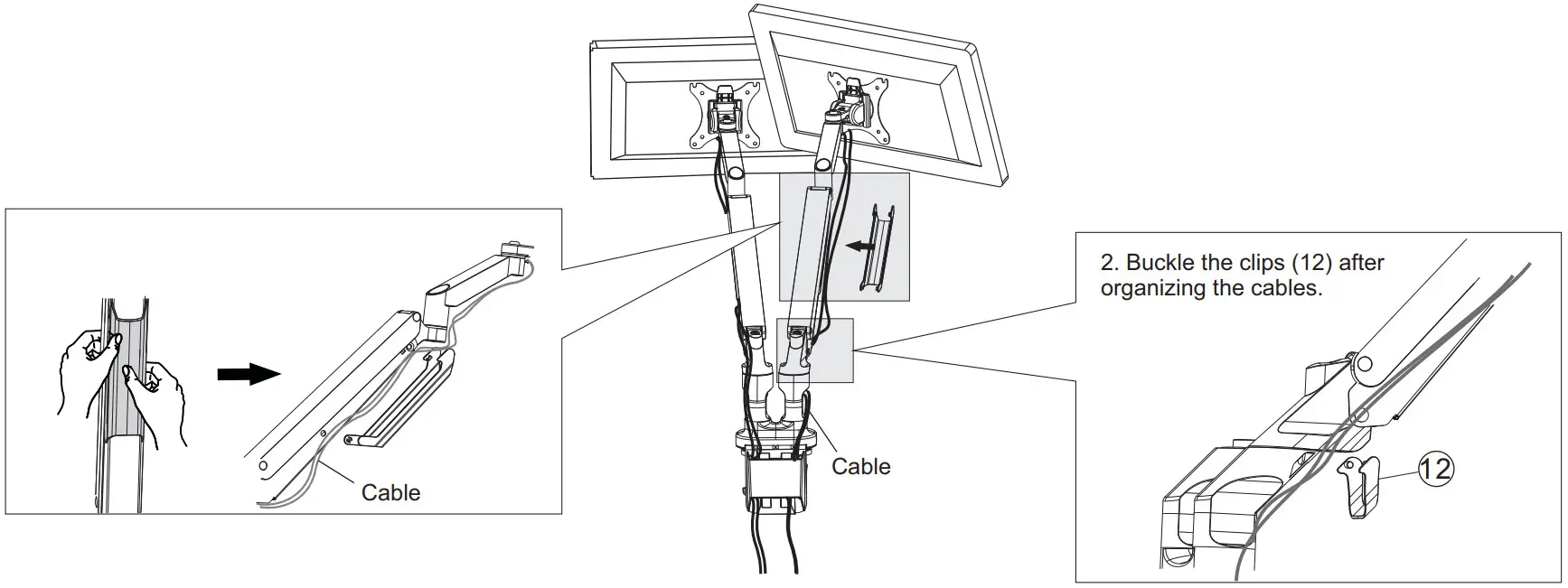EFFYDESK ED PMONA DA Aircraft Aluminum Dual Monitor Arms - Fig 9
