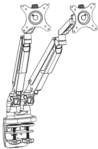 EFFYDESK ED PMONA DA Aircraft Aluminum Dual Monitor Arms