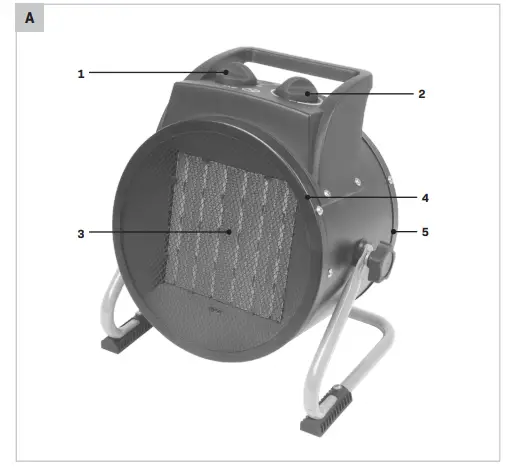 VONROC EH502AC Electric PTC Fan Heater-1