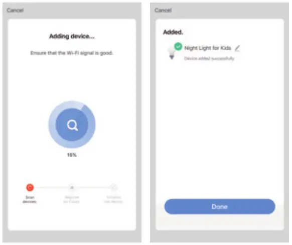 Grde NL01 Smart WiFi Sound Machine Night Light - Add Device 3