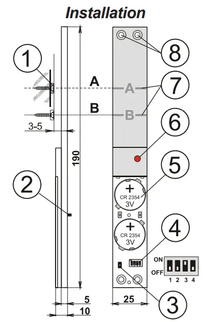 JABLOTRON JA 182M Wireless Magnetic Door Detector