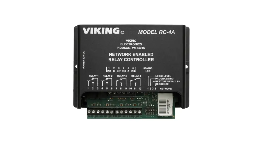 Viking Rc-4a Network Enabled Relay Controller Instruction Manual Viking Rc-4a Network Enabled Relay Controller Instruction Manual