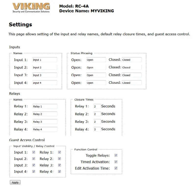 VIKING RC-4A Network Enabled Relay Controller - Figure 6