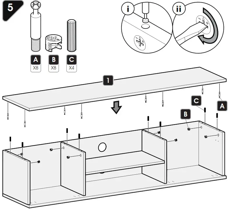 AVF FS1500MAHW A Omaha TV Stand Walnut Doors - Boxed Parts 7