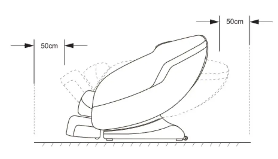 kogan S1 ZERO-GRAVITY HEATED SHIATSU MASSAGE RECLINER CHAIR - Chair placement