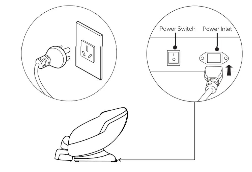 kogan S1 ZERO-GRAVITY HEATED SHIATSU MASSAGE RECLINER CHAIR - Plug the power cord i