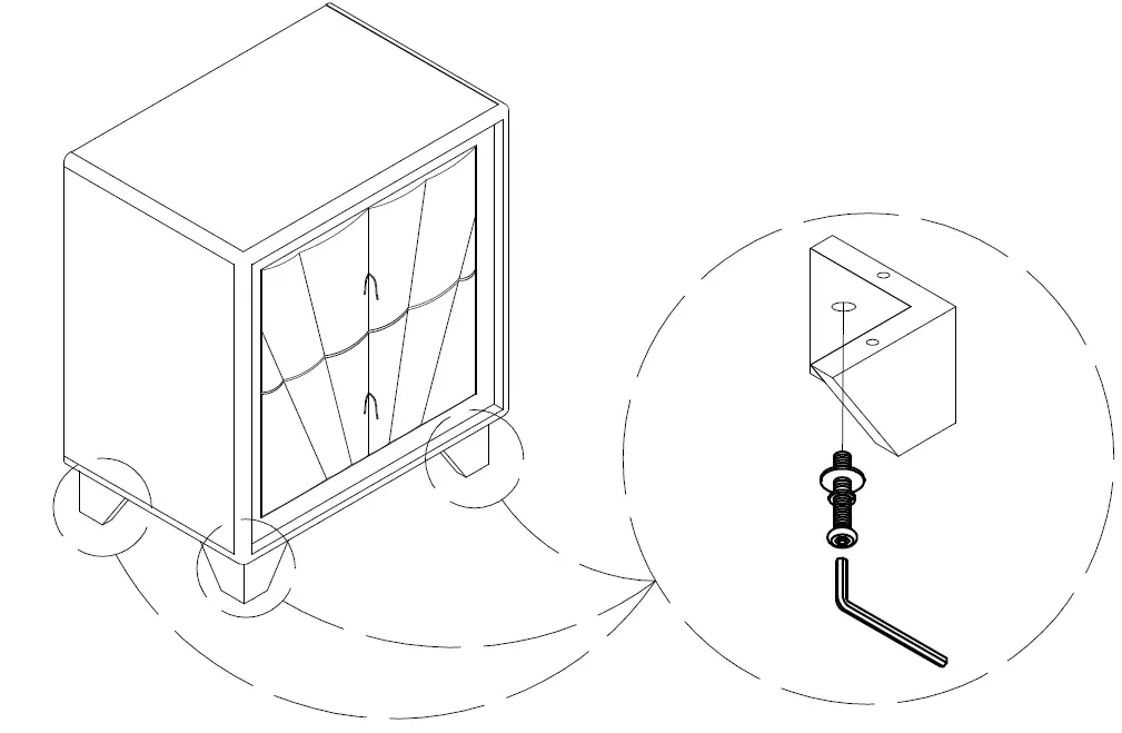 THE HOME DEPOT SXB153AAG 2-Drawer Gray Velvet Upholstered Nightstand 05