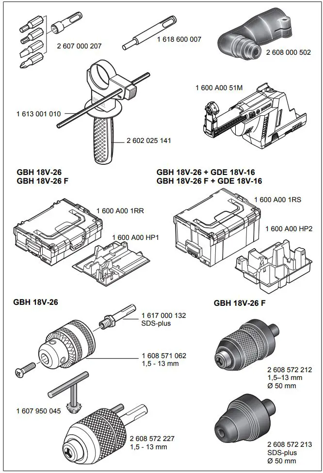 BOSCH GBH 18V-26 F Cordless Rotary Hammer Instruction Manual - How to Assemble