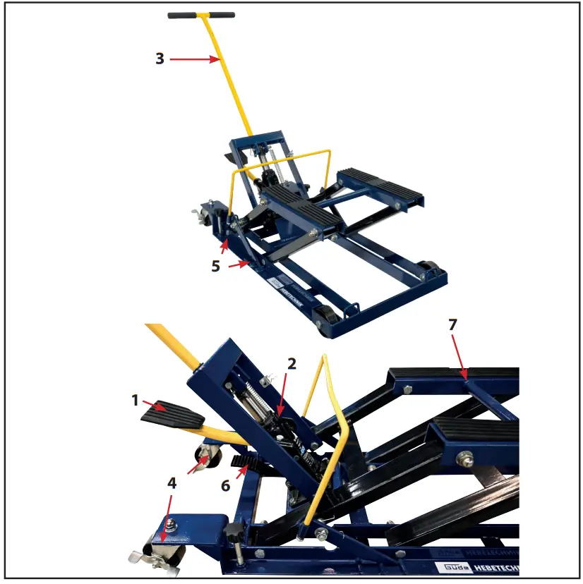 Gude GMH 680 Motorcycle Assembly Jack fig 6