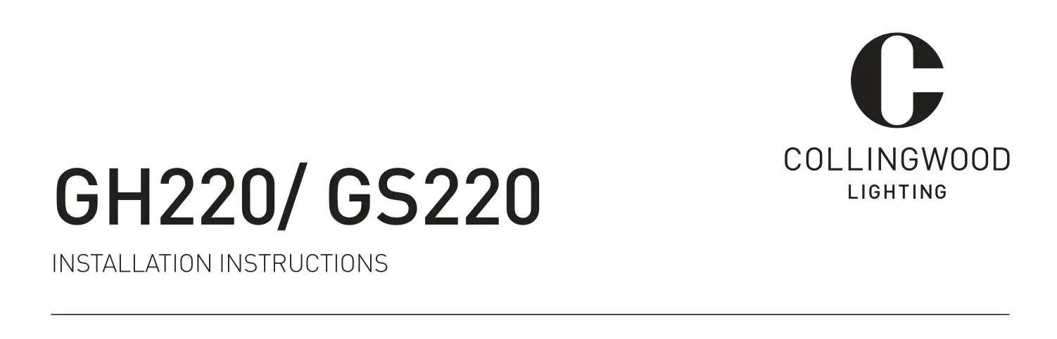 COLLINGWOOD GH220 Low Glare Tapered Snoot Instruction Manual