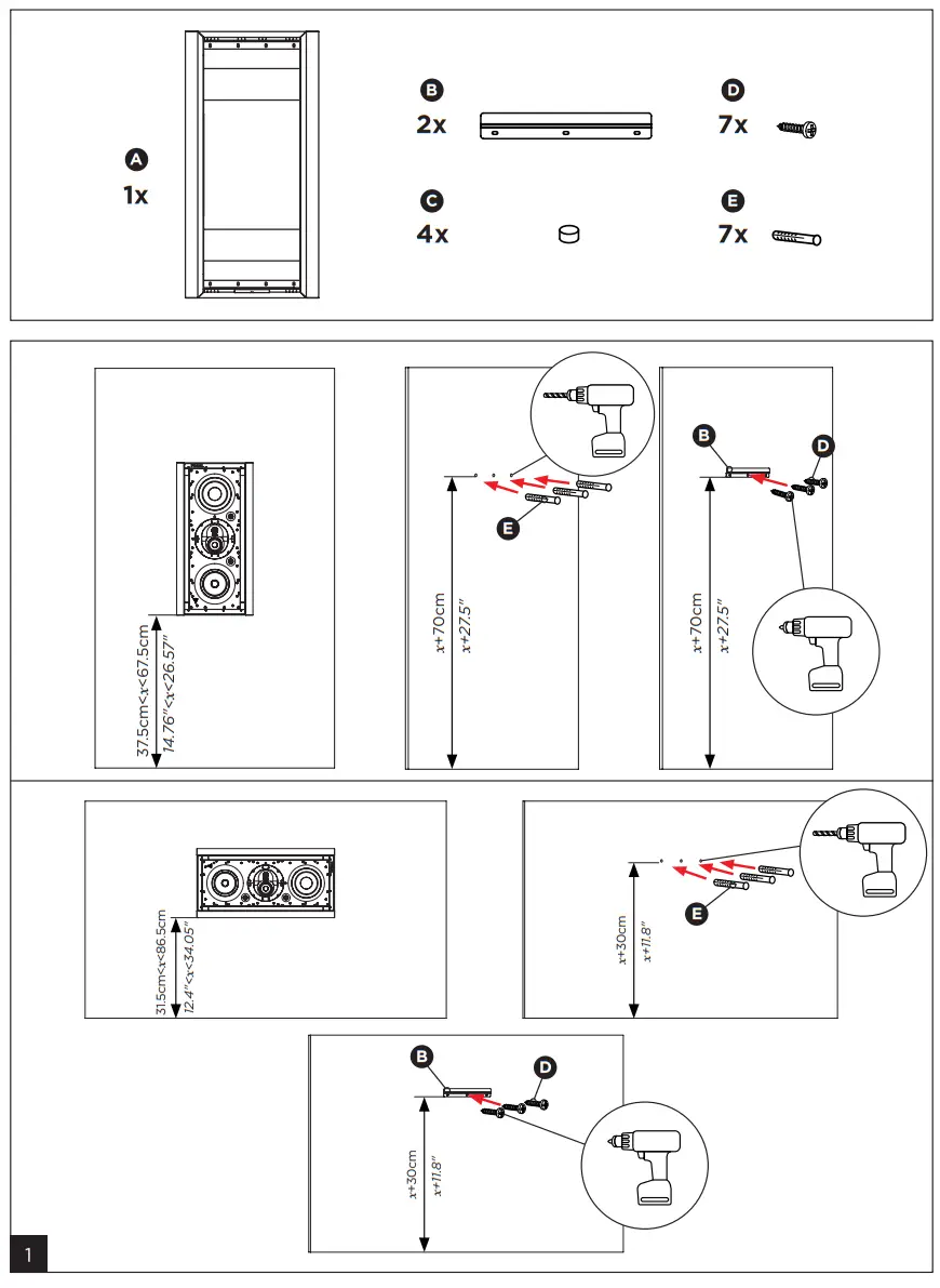 FOCAL 1000 IWLCR6 On Wall Frame-