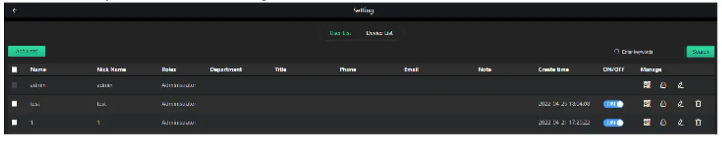 KILOVIEW KIS Intercom Server - User Management