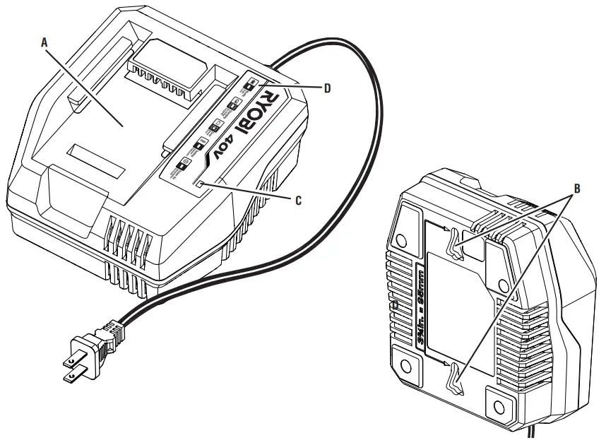 RYOBI OP408 40 Volt Lithium Ion Fast Charger - fig