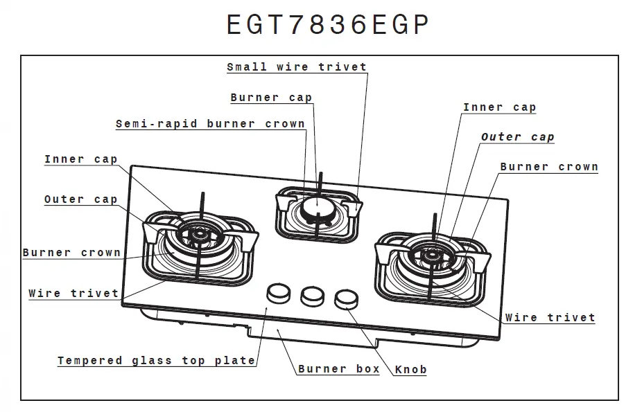 Electrolux EGT 7826 CHP Gas Cooktop 3