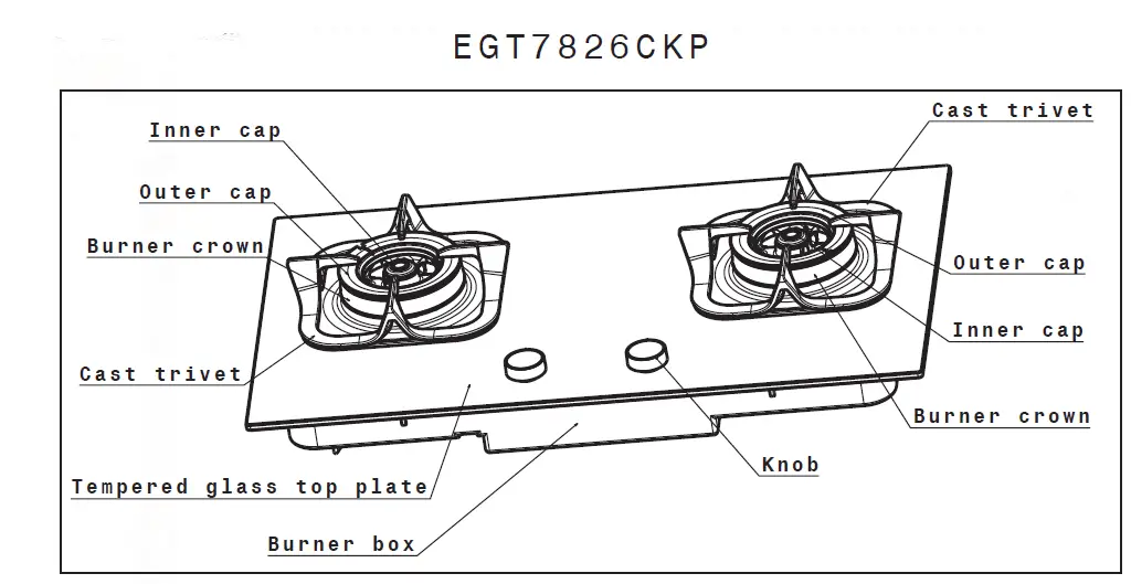 Electrolux EGT 7826 CHP Gas Cooktop 4