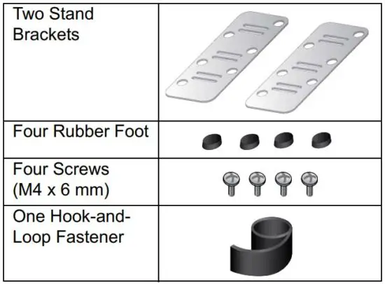 FIG 4 STND-J03 Stand Kit Package Contents