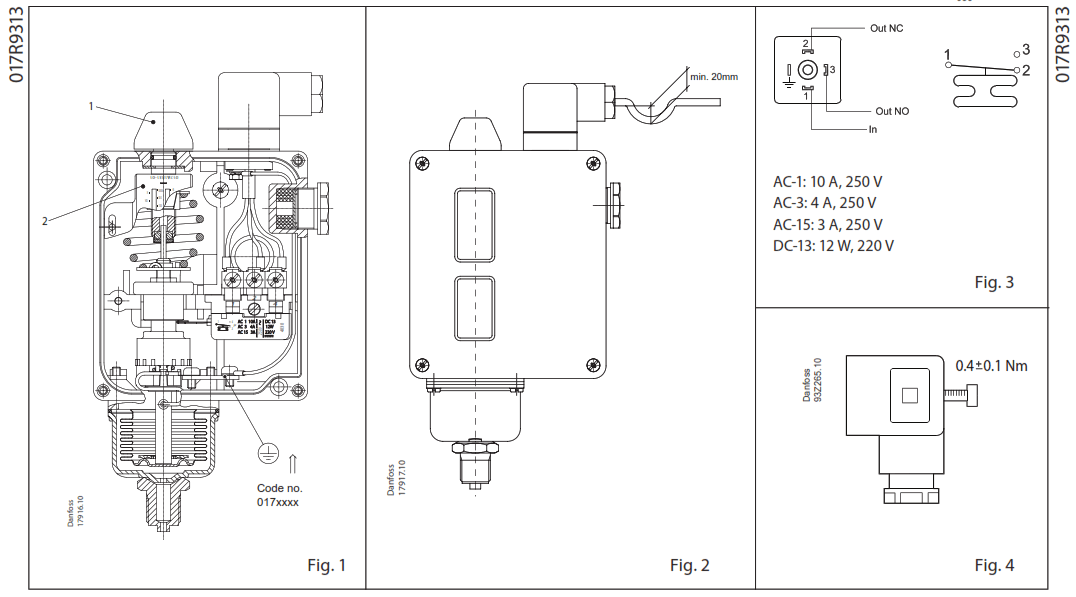 Danfoss RT 112W Pressure Switch