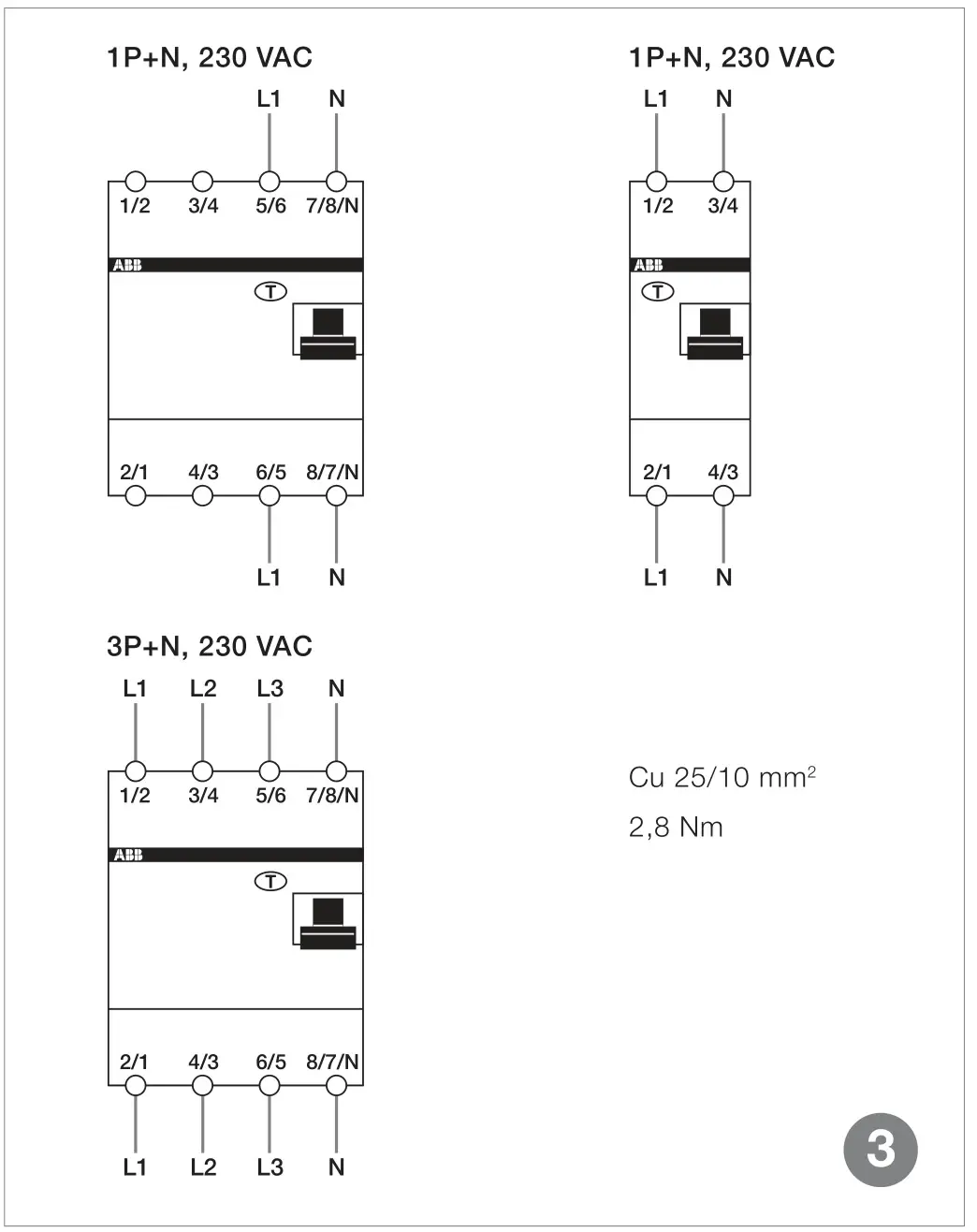ABB FH200A Residual Current Circuit Breaker - Figure 3