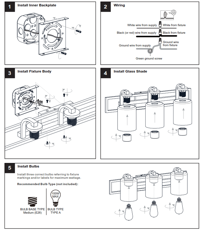 QUOIZEL LANS8624MBK 3 Light Matte Black Vanity Light - fig 4