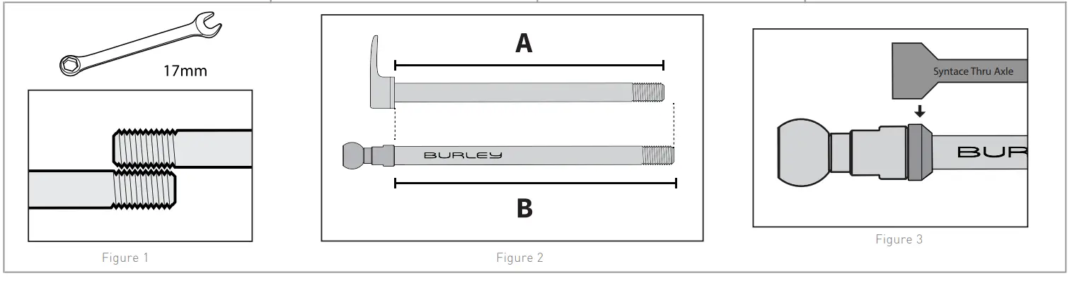 BURLEY Ballz Thru Axle 142 148mm for Coho XC Bicycle Trailers - Fig