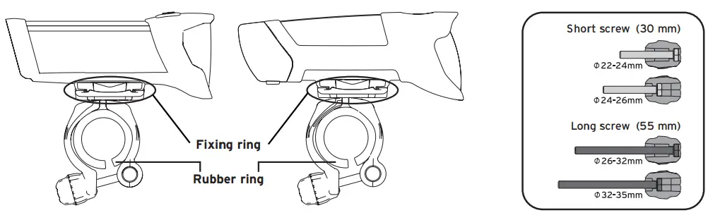 Height adjustments of the light