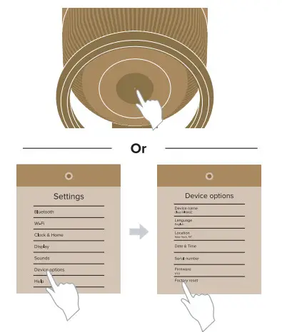 cleer MIRAGE Smart Dispaly Speaker - Reset