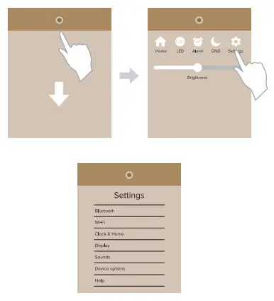 cleer MIRAGE Smart Dispaly Speaker - menu