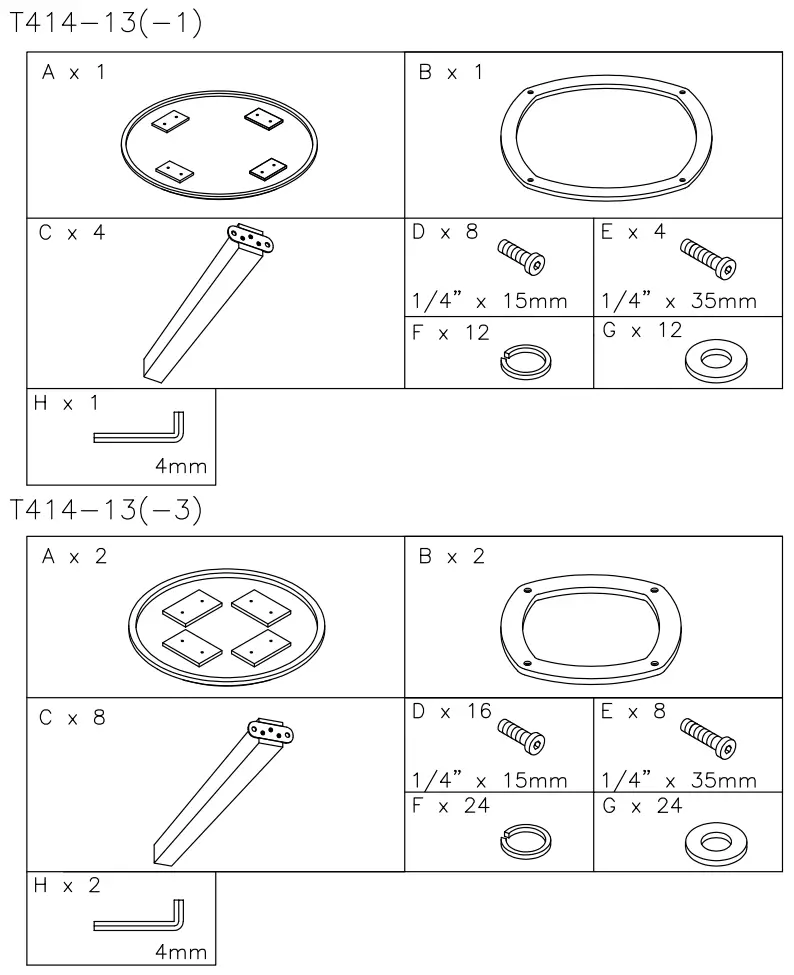 T414-13 Furniture Luvoni Occasional Table Set - fig 1