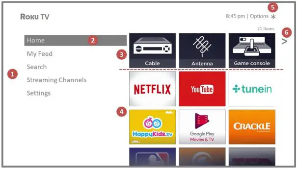 Roku TV™ Version 8.0 - Home screen, Canada