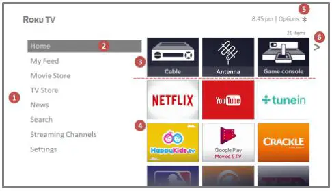 Roku TV™ Version 8.0 - Home screen