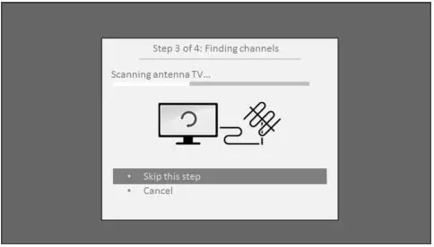 Roku TV™ Version 8.0 - Wait while your TV scans for Antenna TV stations