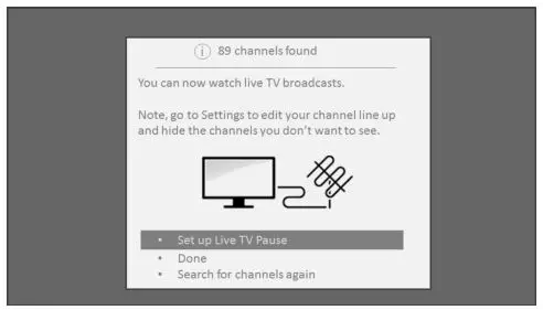 Roku TV™ Version 8.0 - When the channel scans finish, the TV shows the number of channels it added