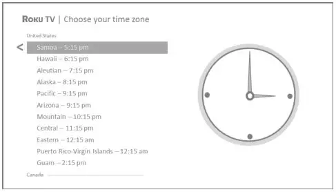 Roku TV™ Version 8.0 - Your TV needs to know the local time zone