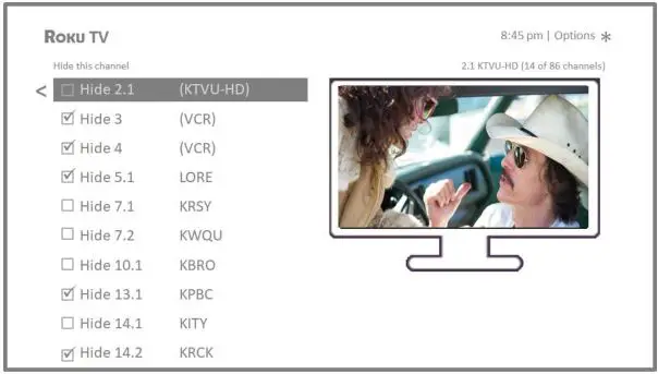Roku TV Version 8.0 - Edit Antenna TV channel lineup