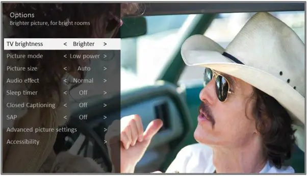 Roku TV Version 8.0 - Options menu